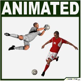 White Soccer Player and White Soccer Goalkeeper CG